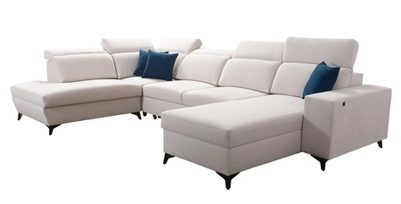 Ecksofa mit Schlaffunktion Kelly Sleek VI braun rechte Seite modernes Design Ecksofa für Wohnzimmer mit verstellbaren Kopfstützen