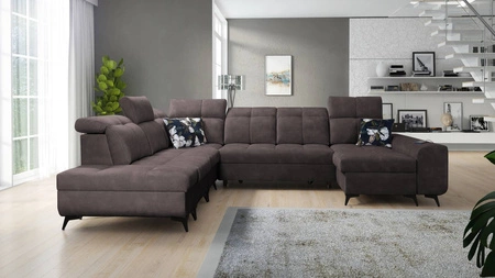 Ecksofa mit Schlaffunktion Buffalo X braun rechte Seite funktionelles und bequemes Ecksofa für ein Zimmer mit Bettzeugcontainern