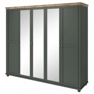 Spiegelschrank Evora 246 cm Flaschengrün / Eiche lefkas geräumiger Kleiderschrank für Flur oder Schlafzimmer im klassischen Stil