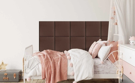 Polsterpaneel Quadra 50x50 cm braun stilvolles Wandpaneel quadratischer Veloursstoff modisches Finish für jede Einrichtung