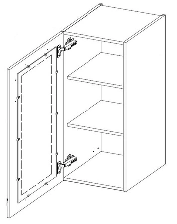Avola 40 GS-90 1F Hängeschrank für die Küche, dampf-, hitze- und spritzwassergeschützt