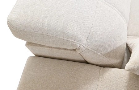 Ecksofa mit Schlaffunktion Penejos III Lux grün linksseitiges Komfort-Ecksofa für das Wohnzimmer mit ausziehbarem Fußteil Bettzeug-Container