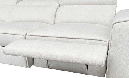 Ecksofa mit Schlaffunktion Viano XI Lux hellgrau links Design-Ecksofa mit ausziehbarem Fußteil und Bettzeugstaufach