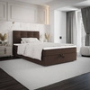 Boxspringbett Flint 120x200 braun im modernen skandinavischen Stil mit gepolstertem Kopfteil Bett mit Staukasten