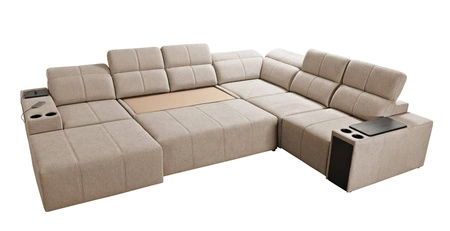 Ecksofa mit Schlaffunktion Tesalia VIII blau links bequemes Ecksofa für das Wohnzimmer mit innovativer Schiebefunktion der Rückenlehne