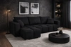 Ecksofa mit Schlaffunktion Linco schwarz universal Ecksofa mit modernem Design aus weichem Plüschstoff