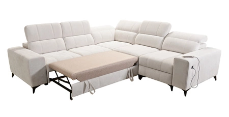 Ecksofa mit Schlaffunktion Penejos III Lux olive rechts komfortables Ecksofa für das Wohnzimmer mit ausziehbarem Fußteil Bettwäschecontainer