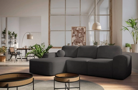 Ecksofa mit Schlaffunktion Arbon graphit linke Ecke modernes Design mit markanter Form weicher Stoff