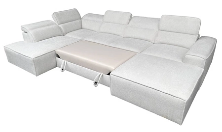 Ecksofa mit Schlaffunktion Viano VI grau rechts Design-Ecksofa für moderne Einrichtungen zwei Container für Bettzeug