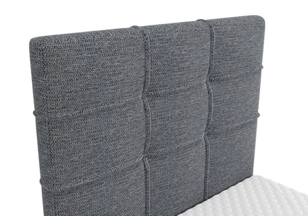 Boxspringbett Irvine 90x200 grau stilvolles Bett mit Bettzeugablage und hohem Kopfteil besticht durch sein elegantes Design