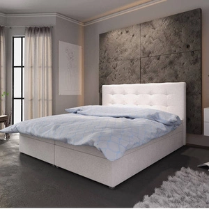 Boxspringbett Fresno 180x200 beige Bett im modernen skandinavischen Stil mit Kopfteil