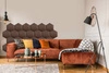 Gepolstertes Paneel Hexagon 30x26 cm braun stilvolles Wandpaneel Veloursstoff modische Dekoration jedes Interieurs
