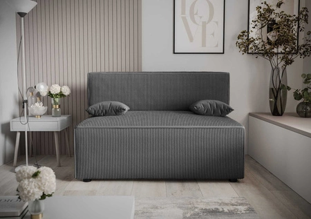 Brandon Schlafsofa grau modernes Design und breite Funktionalität dreidimensionaler Stoff mit ausdrucksvollen Streifen