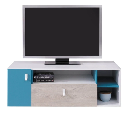 TV-Schrank Niko 120 cm weiß / Eiche / marine ideal für das Jugendzimmer TV-Schrank in Originalfarben
