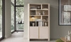 Bücherregal Bari 103 cm beige funktionelles und modernes Design gedeckte Farben Bücherregal mit Türen im minimalistischen Stil