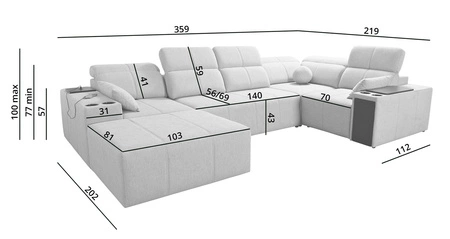 Ecksofa mit Schlaffunktion Tesalia IV grün links bequemes Ecksofa für das Wohnzimmer mit innovativer Schiebefunktion der Rückenlehne