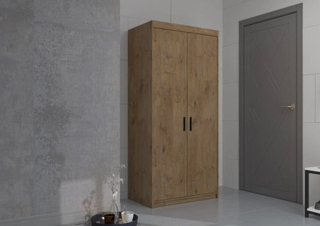 Kleiderschrank Rene 90 cm Eiche lefkas modernes Design und ABS beendet Kanten