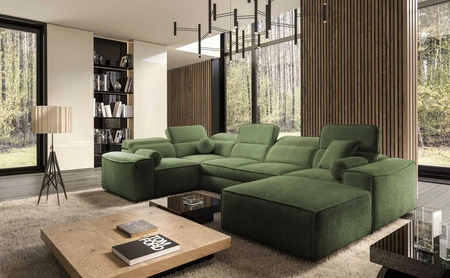 Ecksofa mit Schlaffunktion Viano IV grünes rechts Designer-Ecksofa das sich perfekt in moderne Einrichtungen einfügt