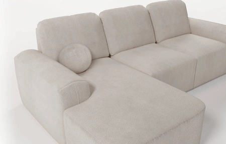 Ecksofa mit Schlaffunktion Arbon creme linke Ecke modernes Design mit markanter Form weicher Stoff