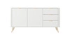 Kommode Lante 163 cm weiß geschmackvolle Kommode mit kannelierten Fronten auf hohen schrägen Beinen gestützt stilvolle Griffe
