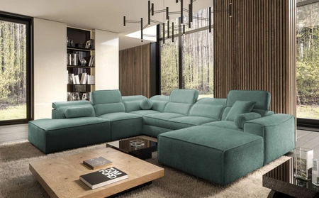 Ecksofa mit Schlaffunktion Viano X patina rechts Design Ecksofa für Wohnzimmer im modernen Stil verstellbare Kopfstützen