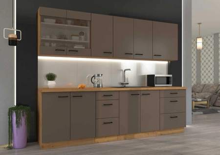 Rimini 260 cm Küchenmöbel Set einzigartiger Stil der Schränke passt zu jedem Stil Küche