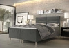 Boxspringbett Voltera 180x200 Grau moderner skandinavischer Stil mit charakteristischem Kopfteil