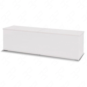 Bettzeugkasten Maximus 157 cm weiß modernes Design Hebeklappen auf Zylindern Einfassung mit Spezialfurnier verarbeitet