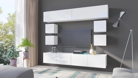 Hängeschrank Apulia 34 cm weiß glänzend minimalistisches Design stilvoller Schrank für das Wohnzimmer einfaches Design, das zu jeder Einrichtung passt