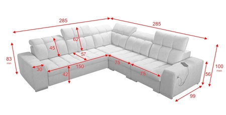 Ecksofa mit Schlaffunktion Luigi III beige rechts bequemes Ecksofa für das Wohnzimmer perfekt für die tägliche Entspannung