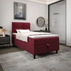 Boxspringbett Melba 120x200 dunkelrot Bett im modernen skandinavischen Stil mit gepolstertem Kopfteil Bett mit Staukasten