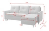 Ecksofa mit Schlaffunktion Terni creme rechts praktisch und funktionell, ausgestattet mit geräumigen Behältern für Bettzeug