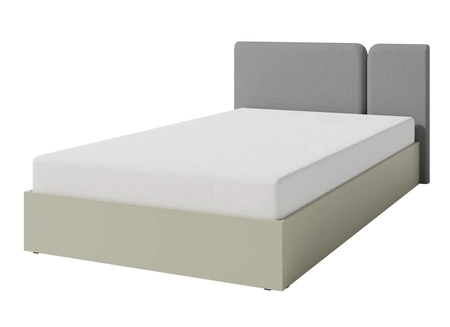 Bett Paguro 120x200 cm Eukalyptus mit Lagerung ideal für ein Kinderzimmer mit gepolstertes Kopfteil 