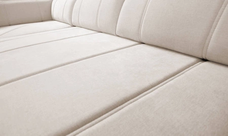 Ecksofa mit Schlaffunktion Cetara VII grau braun links Hochwertiges Ecksofa für das Wohnzimmer mit bequemer Schiebelehne