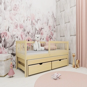 Kinderbett Simba 80x160 cm Kiefer 2-Personen-Ausziehbett für Kinderzimmer Massivbauweise Kinderbett aus massivem Kiefernholz