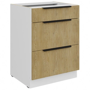 Küchenschrank mit Schubladen Cremona 60 D 3S BB Metallkantengriffe feuchtigkeits- und beschädigungsbeständiger Schrank