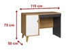 Schreibtisch Memone 110 cm goldene Eiche / weiß / graphit idealer Schreibtisch für Jugendzimmer oder Home Office im skandinavischen Stil