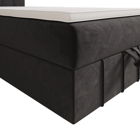 Boxspringbett Casey 120x200 grau im modernen skandinavischen Stil mit gepolstertem Kopfteil Bett mit Staukasten