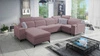 Ecksofa mit Schlaffunktion Kelly Sleek IV  lavendelrosa Liege-Ecksofa mit Bettzeugkästen Webstoff