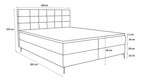 Boxspringbett Irvine 160x200 blau stilvolles Bett mit Bettzeugablage komfortables Kopfteil besticht durch sein elegantes Design
