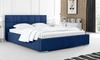 Polsterbett Costa 140x200 blau stilvolles Bett mit Bettzeugablage bequemes Kopfteil besticht durch sein elegantes Design