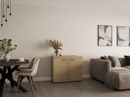 Kommode Rene 97 cm Eiche geölt minimalistisches Design klassische Form ideale Kommode für Wohnzimmer oder Wohnbereich