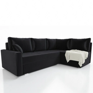 Ecksofa mit Schlaffunktion Nofi schwarz rechts Ecke modernes Design schlichtes und stilvolles Design passend zu jeder Einrichtung