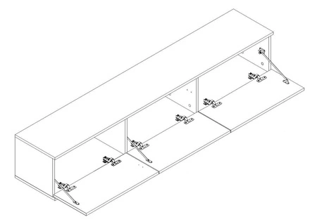 TV-Schrank Luxury 175 cm schwarzer Marmor eleganter Designkorpus mit goldener Zierleiste Schrank auf goldenen Metallbeinen