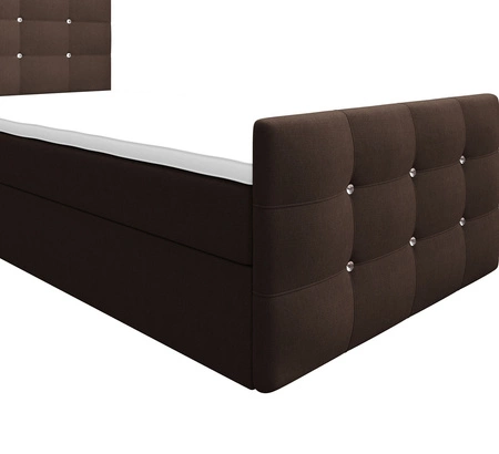Boxspringbett Kansas 120x200 braun Bett im modernen skandinavischen Stil mit gepolstertem Kopf- und Fußteil
