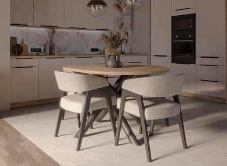 Stehender Küchenschrank mit Schublade und Regal Soela 50 D 1F 1S BB Metallkantengriffe feuchtigkeits- und beschädigungsbeständiger Schrank