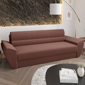 Sofa Fogu Bis Indische rosa stilvolle Sofa mit bequemen Armlehnen Cord-Polsterung Stoff Bettwäsche Container