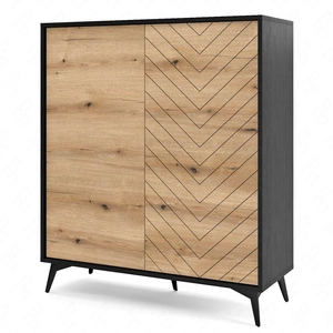 Hohe Kommode Gusto 104 cm Schwarz / Eiche Evoke Funktionales und ideales Möbelstück für moderne klassische und skandinavische Innenräume