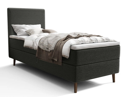 Boxspringbett Totti 80x200 graphit stilvolles Bett mit Bettzeug Lagerung dreidimensionalen Stoff mit ausdrucksstarken Streifen