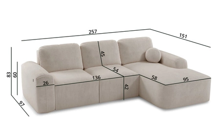 Ecksofa mit Schlaffunktion Arbon braun rechte Ecke modernes Design mit markanter Form weicher Stoff